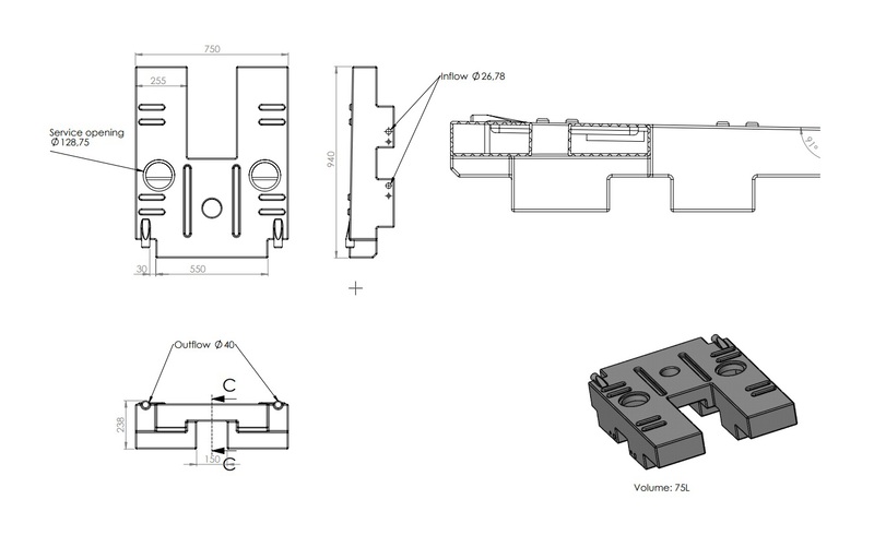 Rezervor de apă uzată 75l pentru camioneta Ducato/Jumper/Boxer 2018 - imagine 2