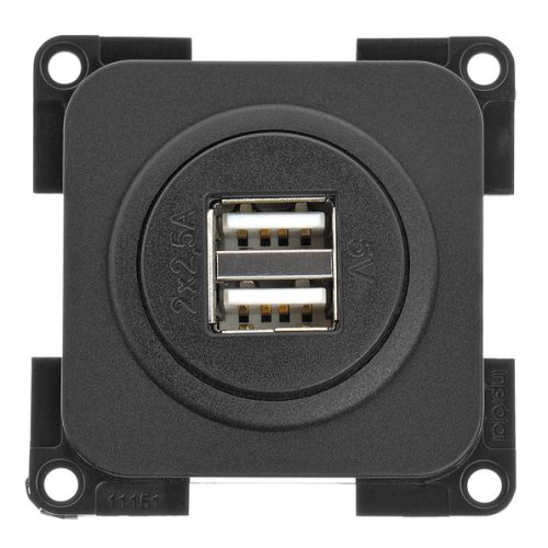 Priză dublă de încărcare USB-A 5 V / 2 x 2,5 – gri ardezie