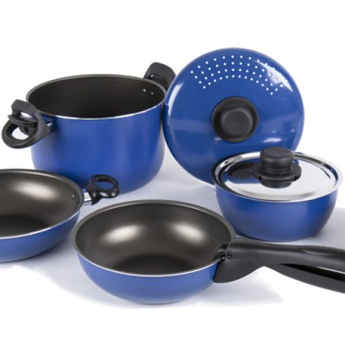 Vase de camping din Alu cu acoperire antiaderență – 9 bucăți